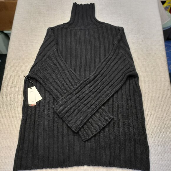 Woman's Honor The Gift Cable Knit Turtle Neck Sweater Dress Black Size Medium NW - Picture 7 of 11